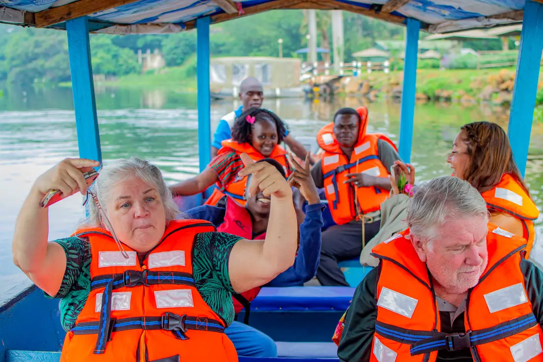 Out on the water with a tour group